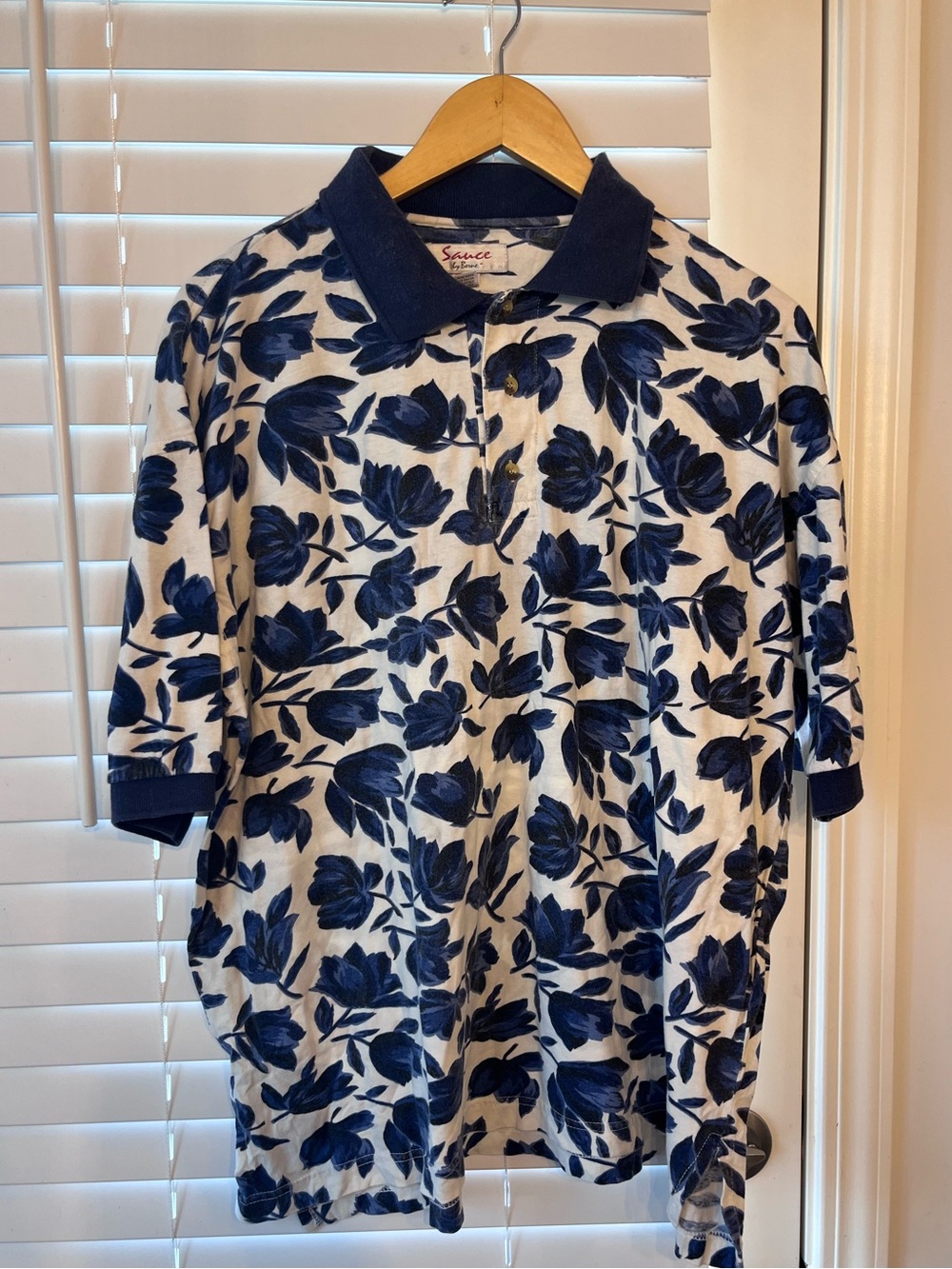 Vintage Sauce by Berne Navy Floral Polo Men’s XL